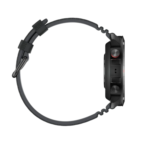 שעון ריצה Polar Grit X2 Pro בצבע שחור מבט צד עם רצועת סיליקון