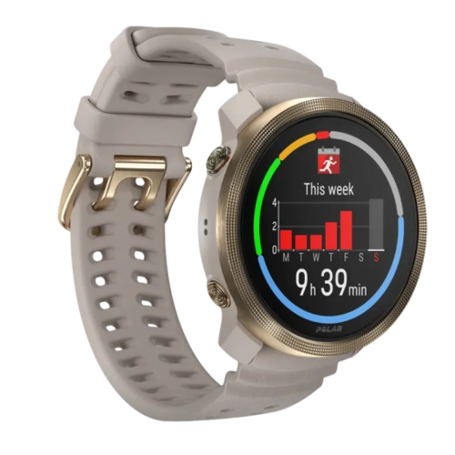 שעון Polar Vantage M3 בצבע לבן־זהב עם מסך AMOLED ורצועת סיליקון
