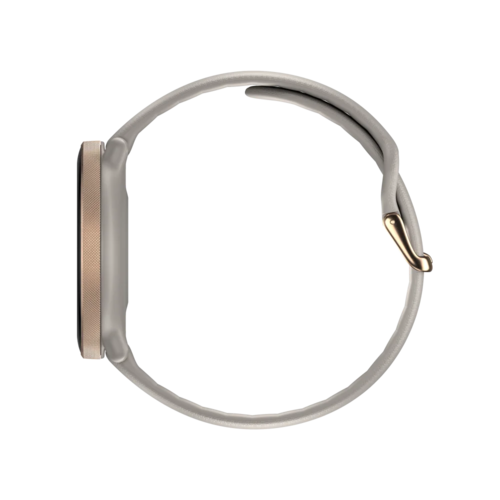 שעון כושר Polar Ignite 3 בצבע חול־זהב מבט צד עם רצועת סיליקון