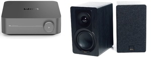 מערכת סטריאו הכוללת מגבר סטריאו WIIM AMP + זוג רמקולים מדפיים DALI KUPID