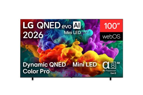 טלוויזיית LG QNED evo AI QNED85 MiniLED בגודל 100 אינץ׳ ומערכת הפעלה webOS 26, דגם 100QNED85B8