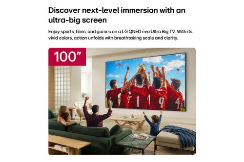 טלוויזיית LG QNED evo AI QNED85 MiniLED בגודל 100 אינץ׳ ומערכת הפעלה webOS 26, דגם 100QNED85B8