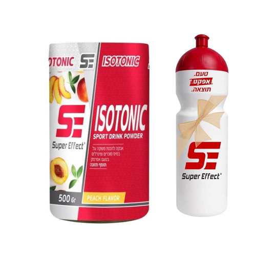 משקה איזוטוני סופר אפקט בטעם אפרסק – Super Effect Isotonic (500 גרם) ובקבוק מתנה