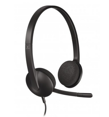 אוזניות מחשב חוטיות Logitech H340 USB Headset with Microphone
