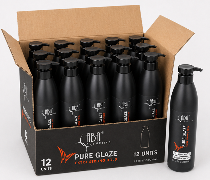 דיל!12 יחידות גלייז מקצועי לעיצוב תלתלים ABA 500ML