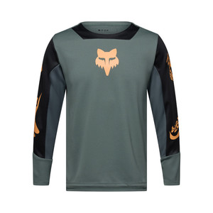 חולצת רכיבה ארוכה לילדים פוקס ירוק -FOX YTH DEFEND LS CREATION JERSEY 