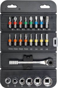 סט בוקסות 1/4"+ רצט מיני 23 יחידות במארז מתקפל