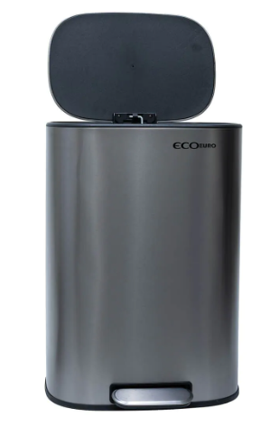 פח אשפה מהודר 50 ליטר- פתיחת רגל -  נירוסטה מותג: ECO EURO