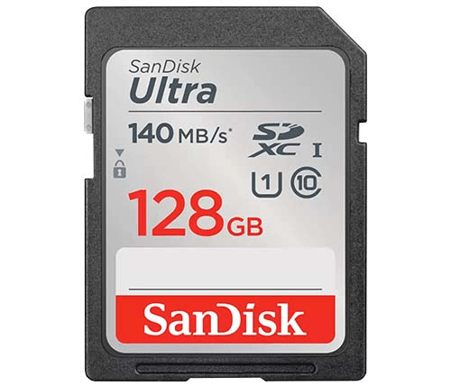 כרטיס זיכרון SanDisk Ultra SDXC | 128GB | 140MB/s | U1 Class 10 | Full HD