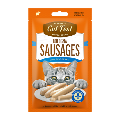Cat fest - נקניקיות עם בקר לחתול - 60 גרם