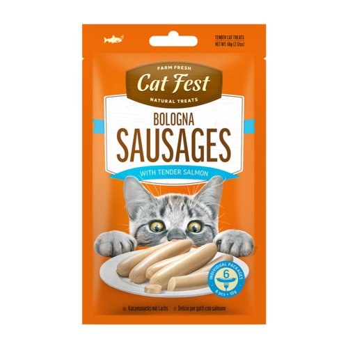 Cat fest - נקניקיות עם סלמון לחתול - 60 גרם