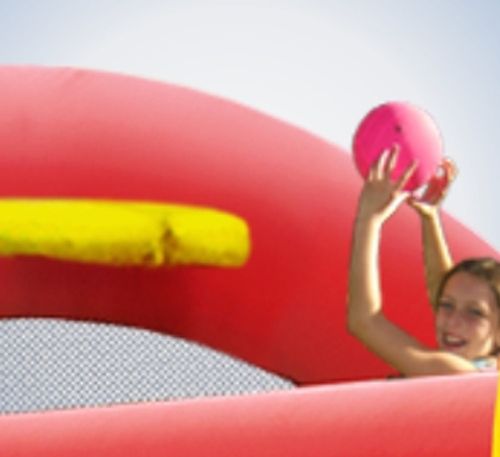 מתקן קפיצה מגלשת הליצן וחישוק הפי הופ - 9201 - Clown Slide And Hoop Bouncer Happy Hop - המחשת מידות המתקן