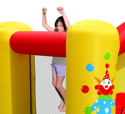 מתקן קפיצה מגלשת הליצן וחישוק הפי הופ - 9201 - Clown Slide And Hoop Bouncer Happy Hop - תמונת אווירה ושימוש במתקן