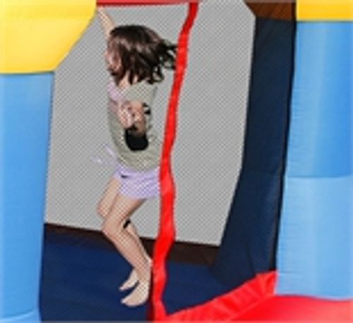 מתנפח טירה גדולה עם מגלשה 9217 מבית Happy Hop - מבט צד על המגלשה ואזור הקפיצה