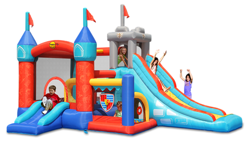 מתנפח מצודת 13 התחנות 9021 מבית Happy Hop - המחשת מידות המתקן