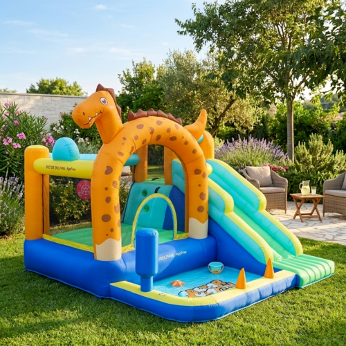 מתנפח קפיצה ג'ירפה D72080 מבית Doctor Dolphin - תמונת אווירה ושימוש במתקן