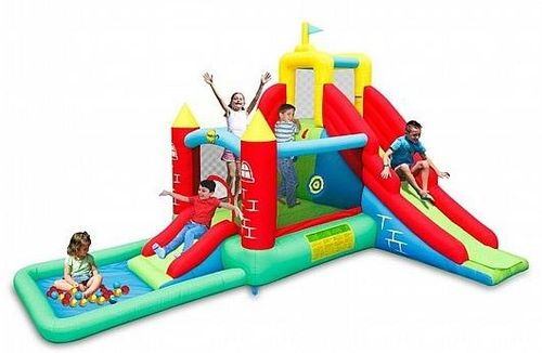 מתנפח טירת האבירים 9066 מבית HAPPY HOP - תמונה ראשית של המתקן עם המגלשה