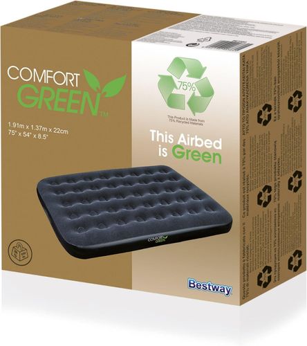 מזרן קטיפה זוגי מתנפח 91X137X22 Comfort Green סמ 67380 מבית Bestway - מבט צד על מבנה המזרן