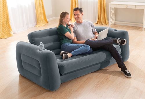 ספה מתנפחת נפתחת למיטה זוגית 203X231 סמ 66552 מבית INTEX - מבט על אזור הישיבה