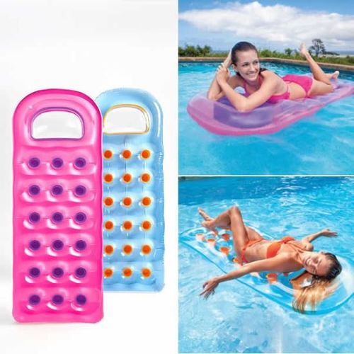 מזרון ים כוסות מתנפח עם חלון מים 59895 מבית INTEX - תקריב הציפוי והשסתום