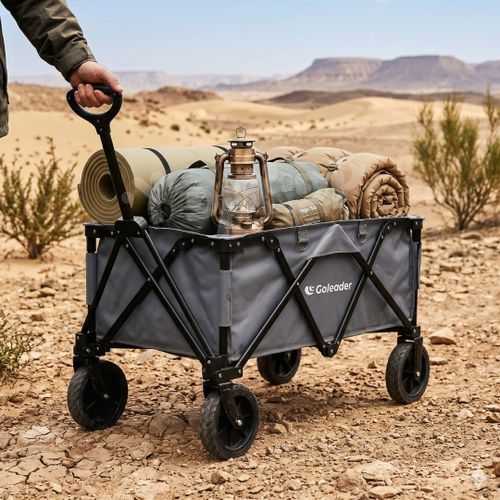 עגלת קמפינג 100 L עם גלגלי שטח עבים 7241003 מבית GOLEADER - מבט נוסף על העגלה המתקפלת