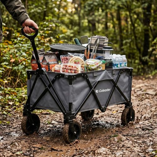 עגלת קמפינג 100 L עם גלגלי שטח עבים 7241003 מבית GOLEADER - המחשת מידות העגלה