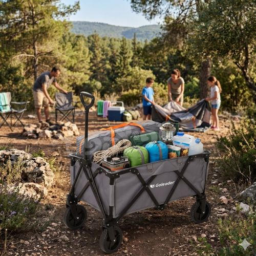 עגלת קמפינג 100 L עם גלגלי שטח עבים 7241003 מבית GOLEADER - העגלה בשימוש בים או בקמפינג