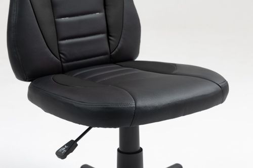 כיסא תלמיד ארגונומי לנוער בצבע שחור S301-BB מבית LEVEL UP - תקריב הריפוד והבסיס