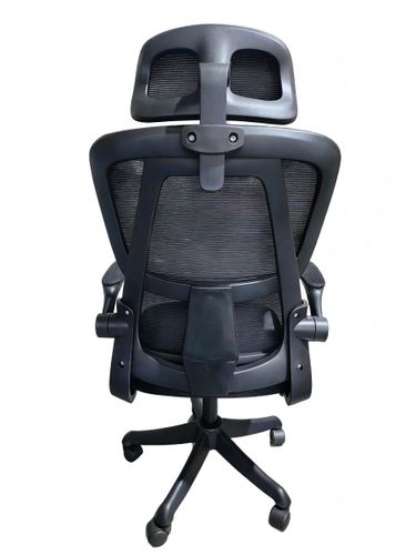 כיסא מנהלים ארגונומי אלגנטי עם ידיות בצבע שחור 419BLACK מבית LEVEL UP - מבט צד על מבנה הכיסא