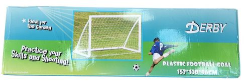 שער כדורגל מפלסטיק ורשת לחצר 130X153 מטר PSG0543 מבית DERBY - מבט צד על מבנה המתקן