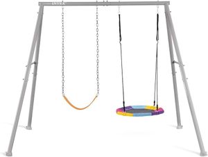 נדנדת שני חלקים נדנדת מושב גמיש ונדנדת צלחת לחצר לילדים 254X235X200 סמ 44126 מבית INTEX