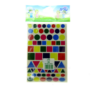 מדבקות הנדסיות חתוך צבעוני