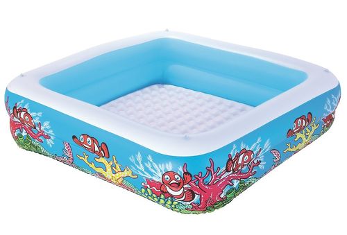 בריכה מתנפחת לילדים אקווריום פלוס גגון 147X147X122 סמ 52192 מבית Bestway - מבט פנימי על אזור הרחצה והמשחק