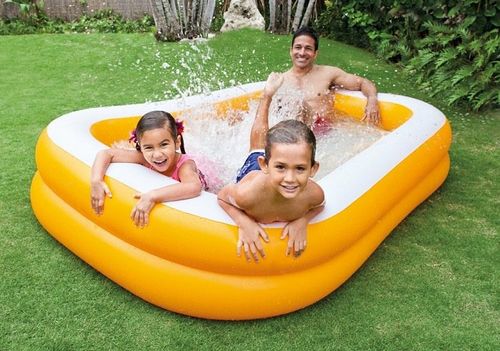 בריכה מתנפחת לילדים צהובה 229X152X48 סמ 57181 מבית INTEX - המחשת מידות הבריכה