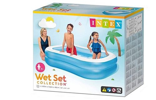 בריכה מתנפחת לילדים מלבנית 203X152X48 סמ 57180 מבית INTEX - מבט צד על מבנה הבריכה