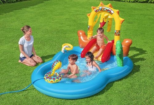 בריכה מתנפחת לילדים המערב הפרוע 264X188X140 סמ 53118 מבית BESTWAY - מבט פנימי על אזור הרחצה והמשחק