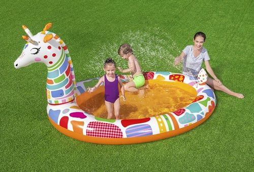 בריכה מתנפחת לילדים בעיצוב ג'ירפה עם מתז מים 266X157X127 סמ 53089 מבית BESTWAY - תמונה ראשית של הבריכה
