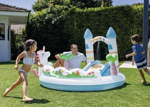 בריכת פעילות מתנפחת לילדים טירת חד קרן כולל נחום תקום 56148 מבית INTEX - מבט נוסף על הבריכה המתנפחת