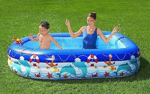 בריכת ספינת הקפטן 155X132X213 סמ 54370 מבית Bestway - תקריב היריעה והמבנה