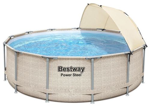 בריכת אולטרה עגולה MAX 396X107 סמ 5614V מבית BESTWAY - תמונת אווירה ושימוש בבריכה