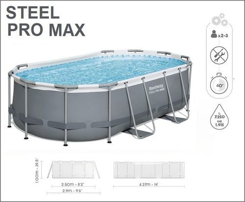 בריכה אובלית אולטרה 427X250X100 56620 מבית BESTWAY - תקריב היריעה והמבנה