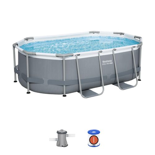 בריכה אובלית אולטרה pro max steel 305X200X84 5614A מבית BESTWAY - מבט צד על מבנה הבריכה