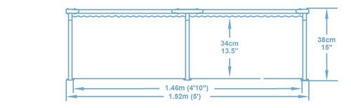 בריכה מסגרת עגולה 152X38 56283 מבית BESTWAY - המחשת מידות הבריכה