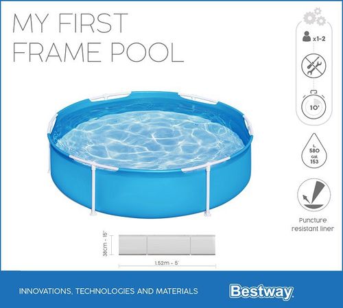 בריכה מסגרת עגולה 152X38 56283 מבית BESTWAY - מבט פנימי על הבריכה