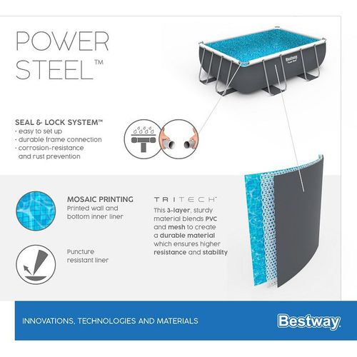 בריכת אולטרה מלבנית 412X201X122 סמ 56456 מבית BESTWAY - תמונת אווירה ושימוש בבריכה