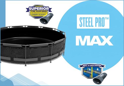 בריכת אולטרה עגולה אפורה 457X122 סמ MAX 56438 מבית BESTWAY - מבט פנימי על הבריכה