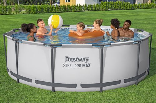 בריכת צינורות עגולה אפורה 366X122 סמ MAX 56420 מבית BESTWAY - מבט נוסף על הבריכה