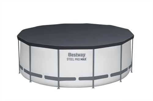 בריכת צינורות עגולה אפורה 366X122 סמ MAX 56420 מבית BESTWAY - מבט צד על מבנה הבריכה