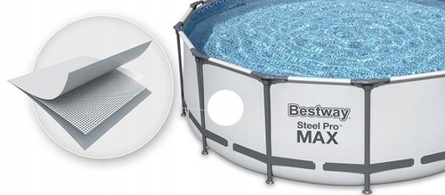 בריכת צינורות עגולה אפורה 366X122 סמ MAX 56420 מבית BESTWAY - הבריכה בחצר או בגינה