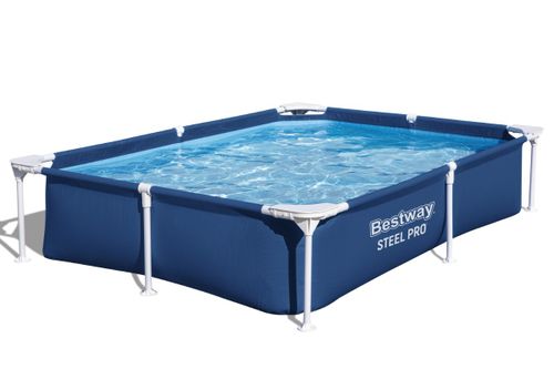 בריכה משפחתית מסגרת מלבנית 221X150X43 סמ 56401 מבית BESTWAY - מבט צד על מבנה הבריכה